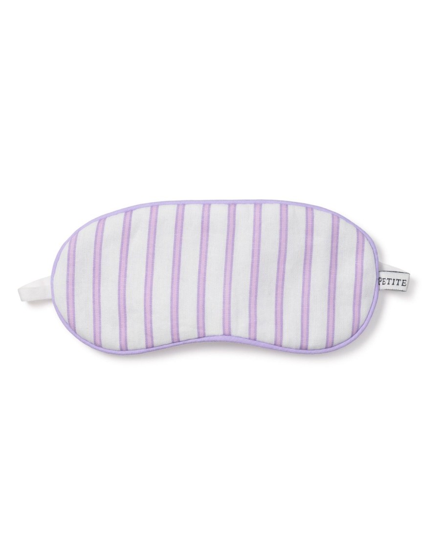 Kids Petite Plume Slippers & Accessories | Kid'S Twill Sleep Mask In Lavender French Ticking