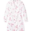 Women Petite Plume | Women'S Twill Robe In English Rose Floral