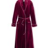 Women Petite Plume | Women'S Velour Robe In Royal Garnet