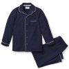 Kids Petite Plume Pajamas | Kid'S Flannel Pajama Set In Navy