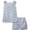 Kids Petite Plume Pajamas | Girl'S Twill Amelie Short Set In Fleur D'Azur