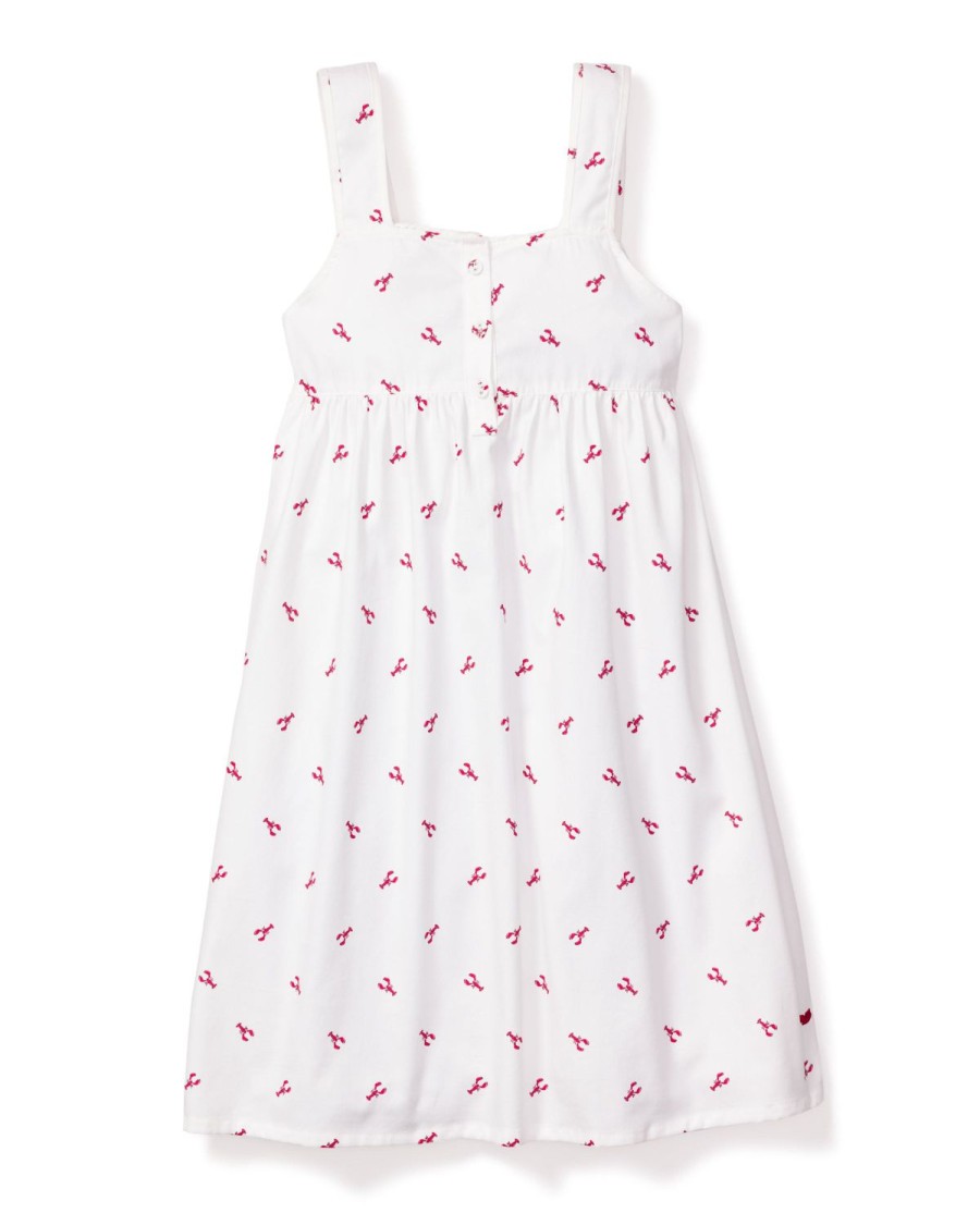 Kids Petite Plume Nightgowns | Girl'S Twill Charlotte Nightgown In Brixham Lobsters