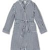 Men Petite Plume | Men'S Flannel Robe In Navy Gingham