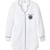 Women Petite Plume | Veronica Beard X Petite Plume Women'S Pima Nightshirt With Embroidery In White