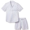 Men Petite Plume | Men'S Twill Pajama Short Set In Vintage French Stripes