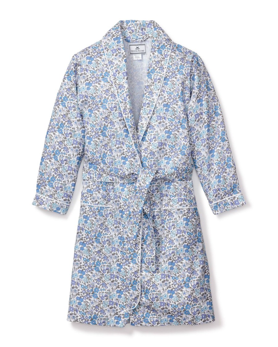 Kids Petite Plume Robes | Kid'S Twill Robe In Fleur D'Azur