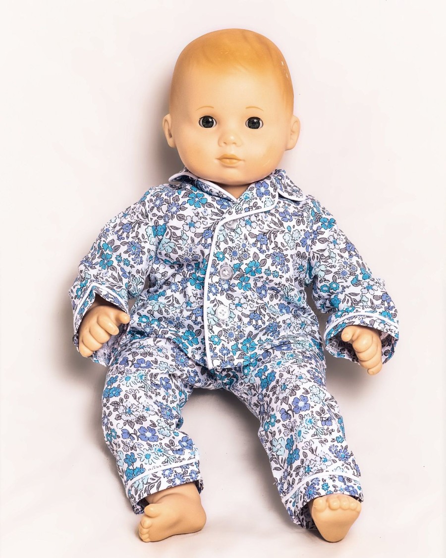 Kids Petite Plume Slippers & Accessories | Kid'S Twill Doll Pajamas Fleur D'Azur