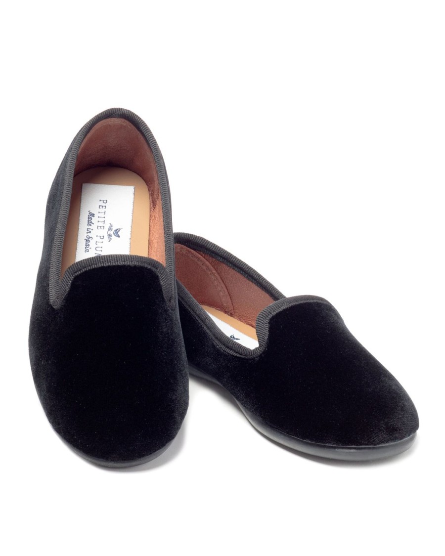 Women Petite Plume | Women'S Hamptons Loafer In Black Velvet