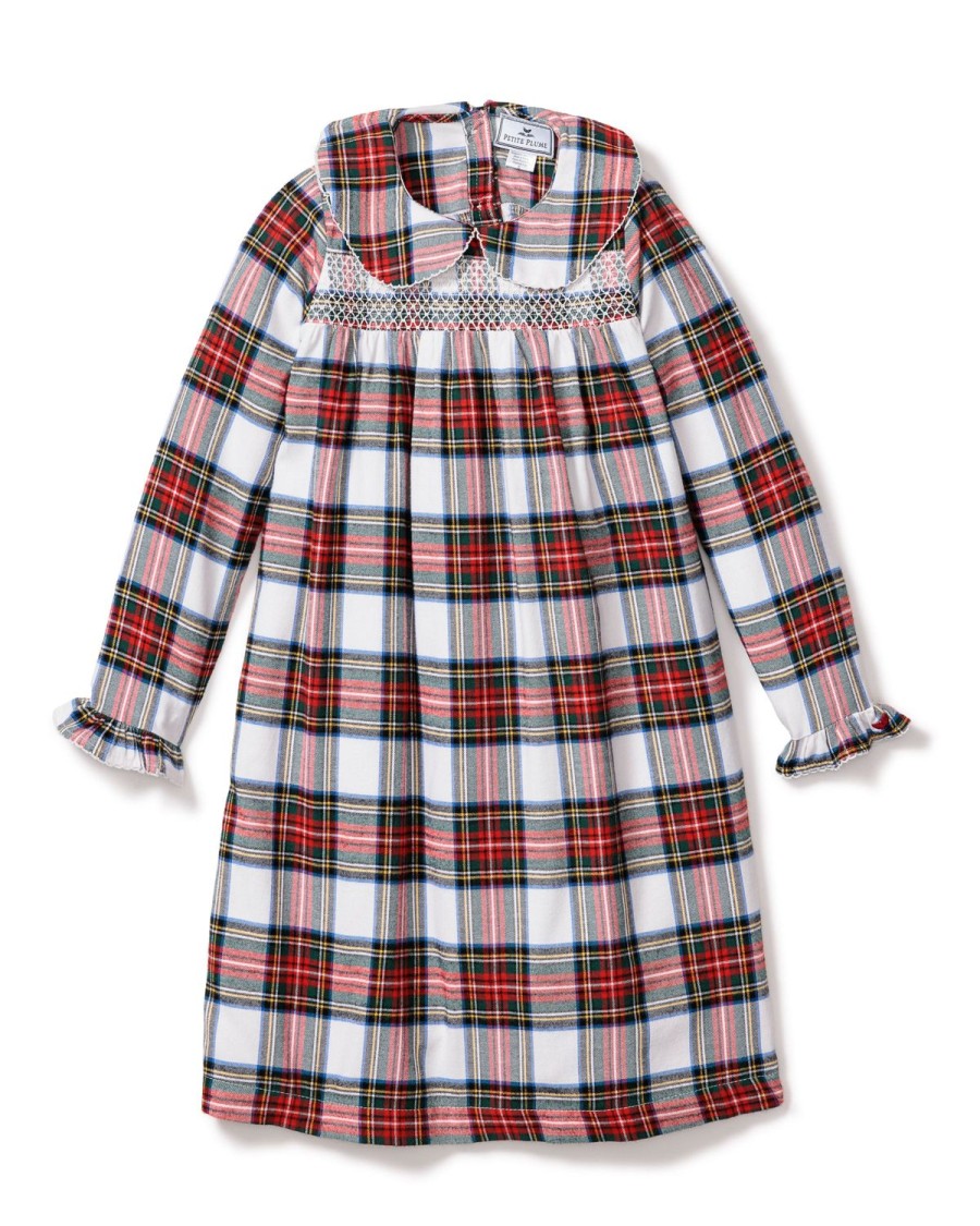 Kids Petite Plume Nightgowns | Girl'S Brushed Cotton Eloise Nightgown In Balmoral Tartan