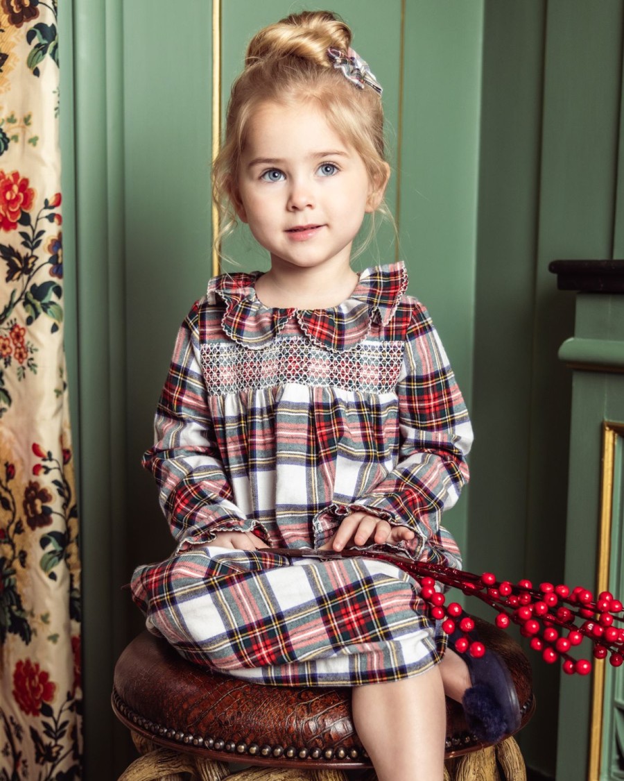 Kids Petite Plume Nightgowns | Girl'S Brushed Cotton Eloise Nightgown In Balmoral Tartan