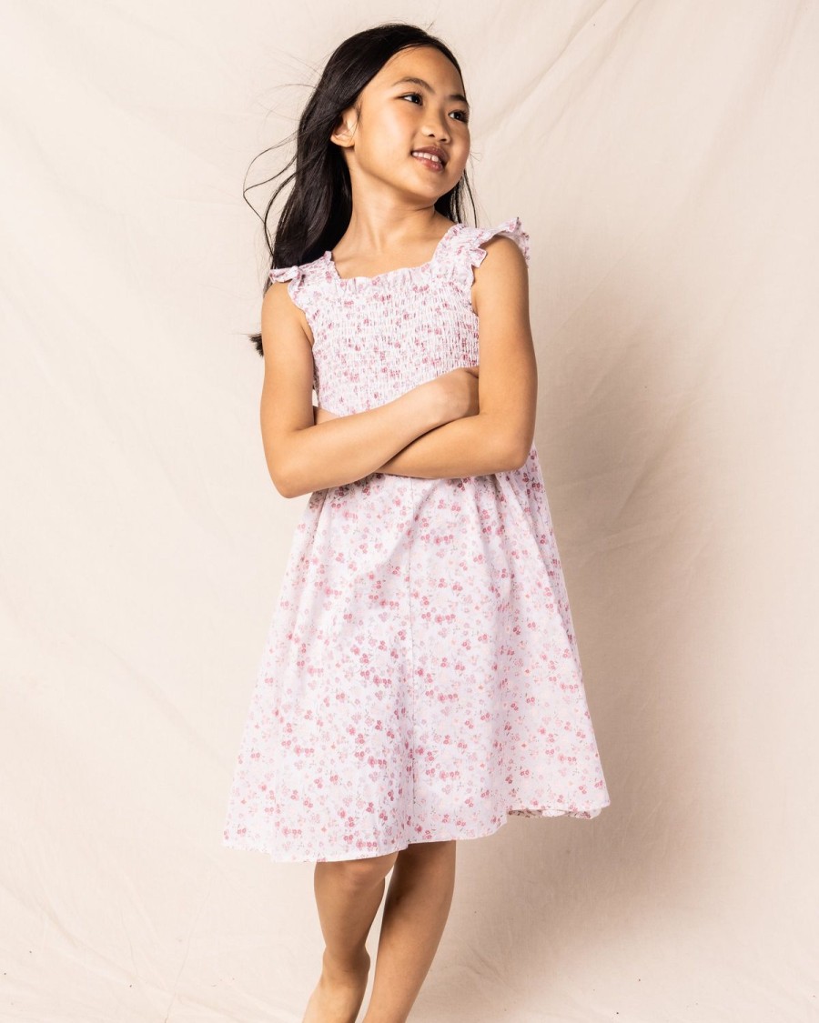 Kids Petite Plume Daywear | Girl'S Twill Margaux Dress In Dorset Floral