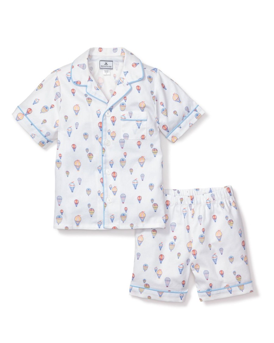 Kids Petite Plume Pajamas | Kid'S Twill Pajama Short Set In Bon Voyage