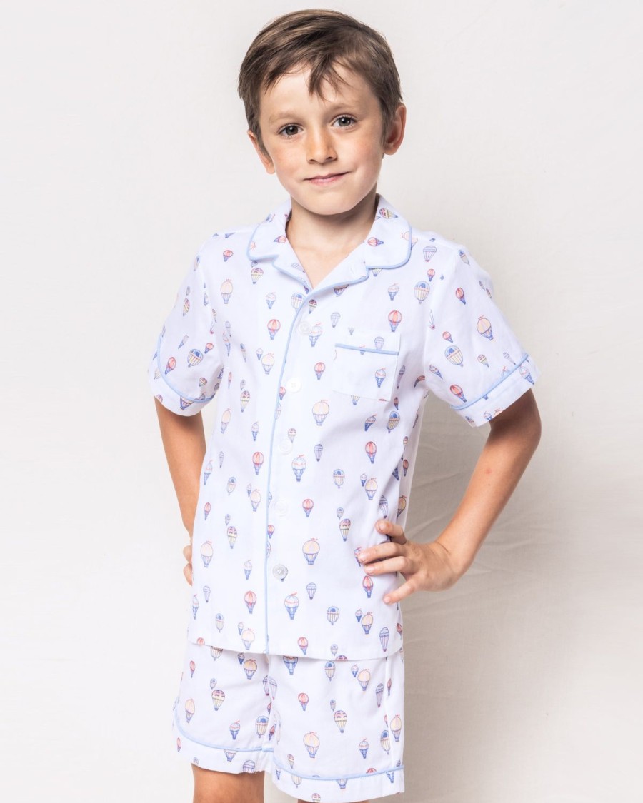 Kids Petite Plume Pajamas | Kid'S Twill Pajama Short Set In Bon Voyage