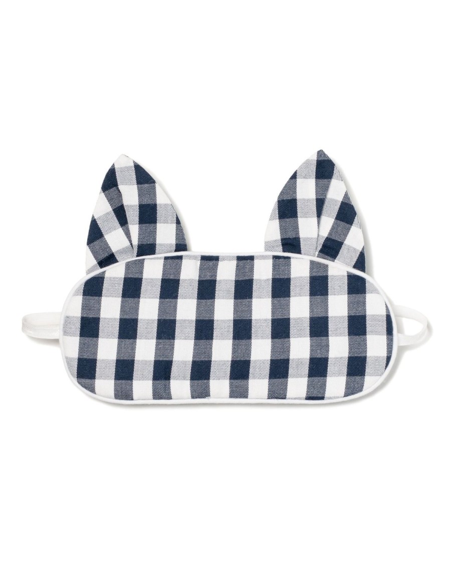 Kids Petite Plume Slippers & Accessories | Kid'S Kitty Sleep Mask In Navy Gingham