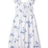 Kids Petite Plume Daywear | Girl'S Twill Margaux Dress In Indigo Floral