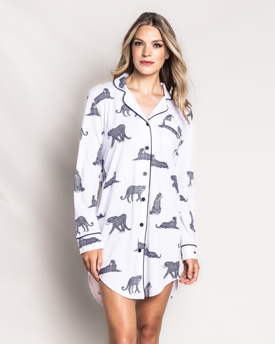 Women Petite Plume | Women'S Pima Nightshirt In Panthere De Paris