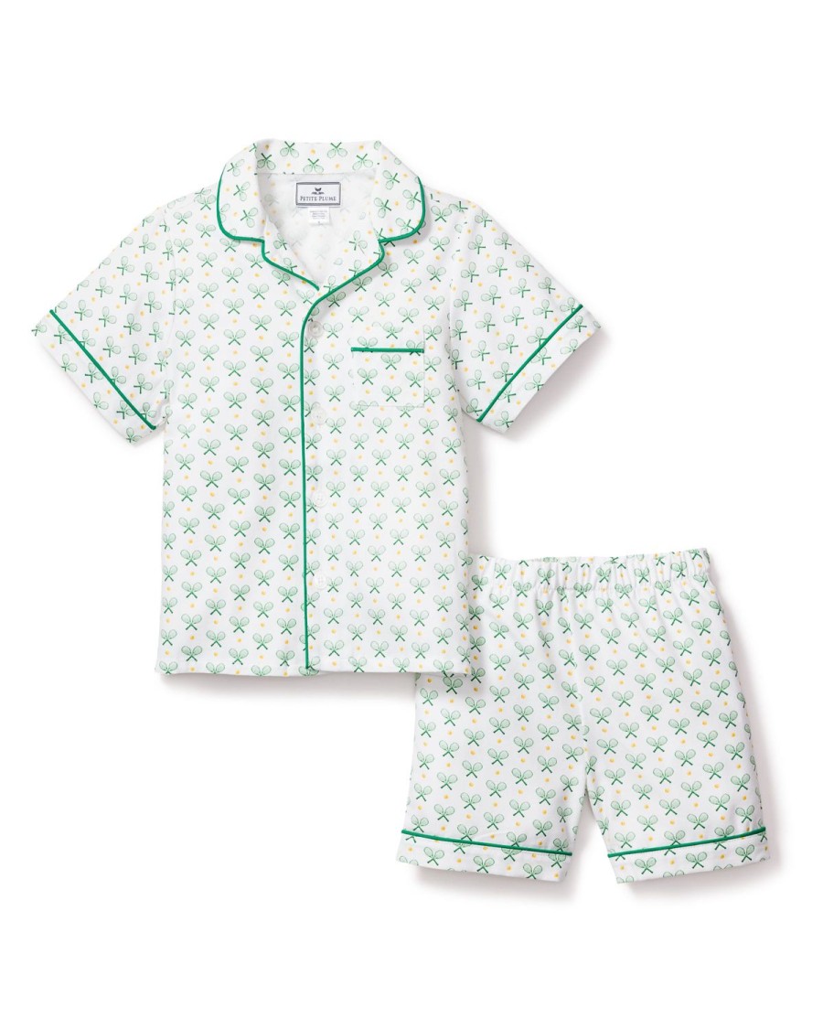 Kids Petite Plume Pajamas | Kid'S Twill Pajama Short Set In Match Point