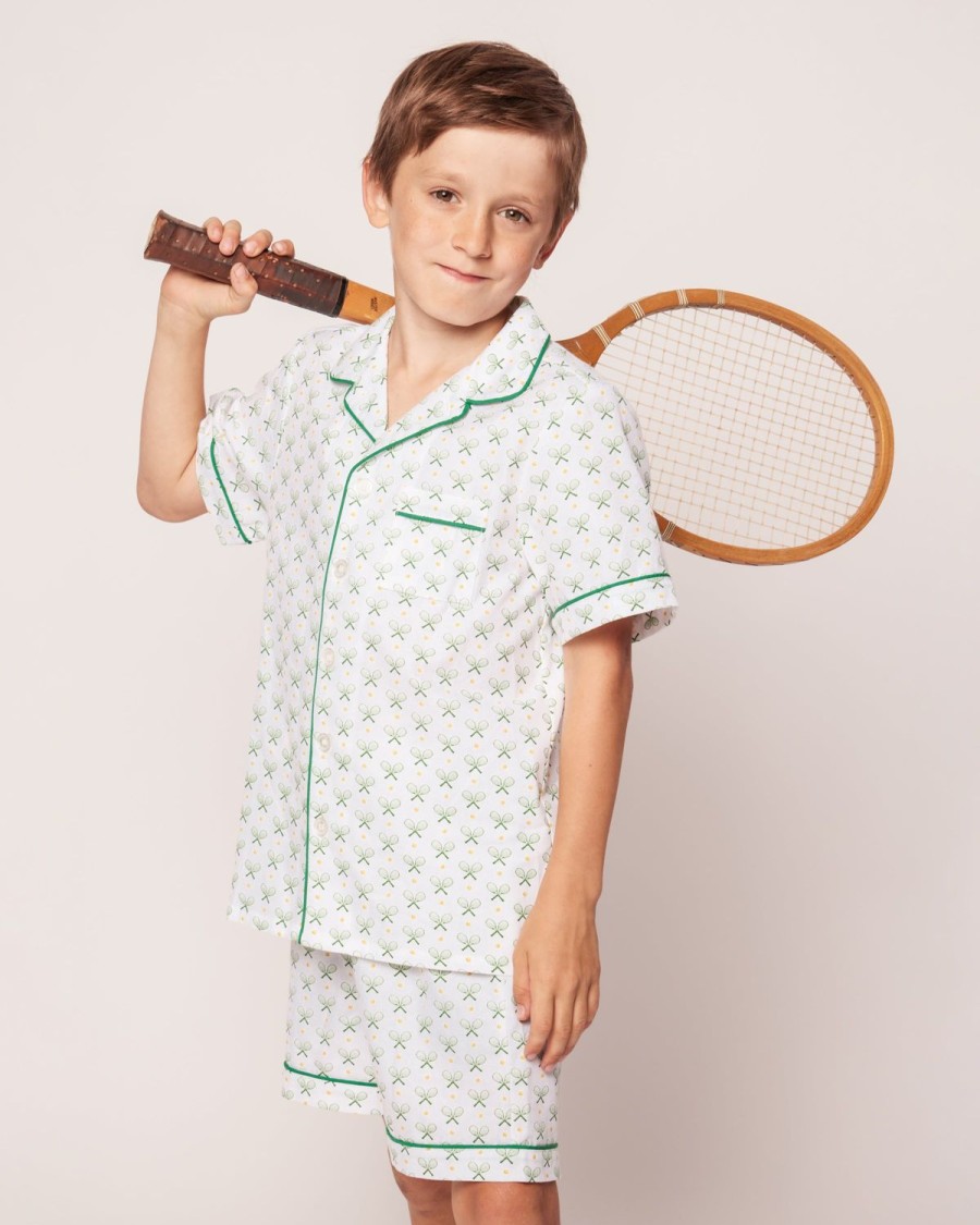 Kids Petite Plume Pajamas | Kid'S Twill Pajama Short Set In Match Point