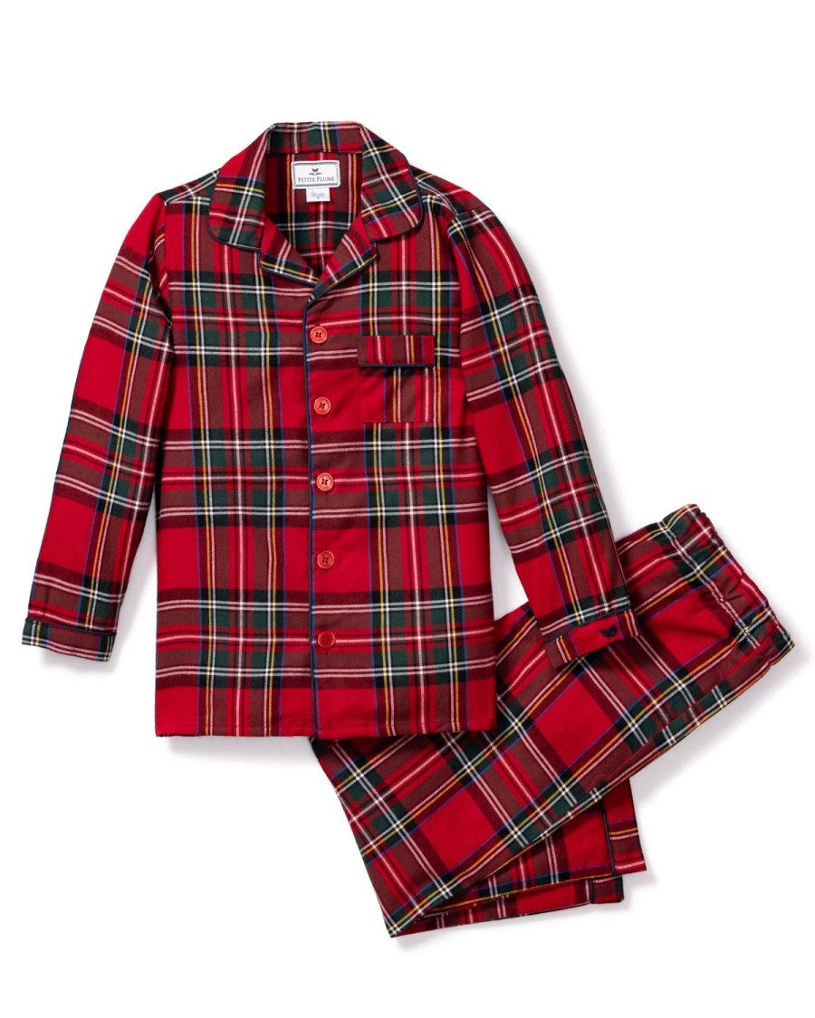 Kids Petite Plume Pajamas | Kid'S Brushed Cotton Pajama Set In Imperial Tartan