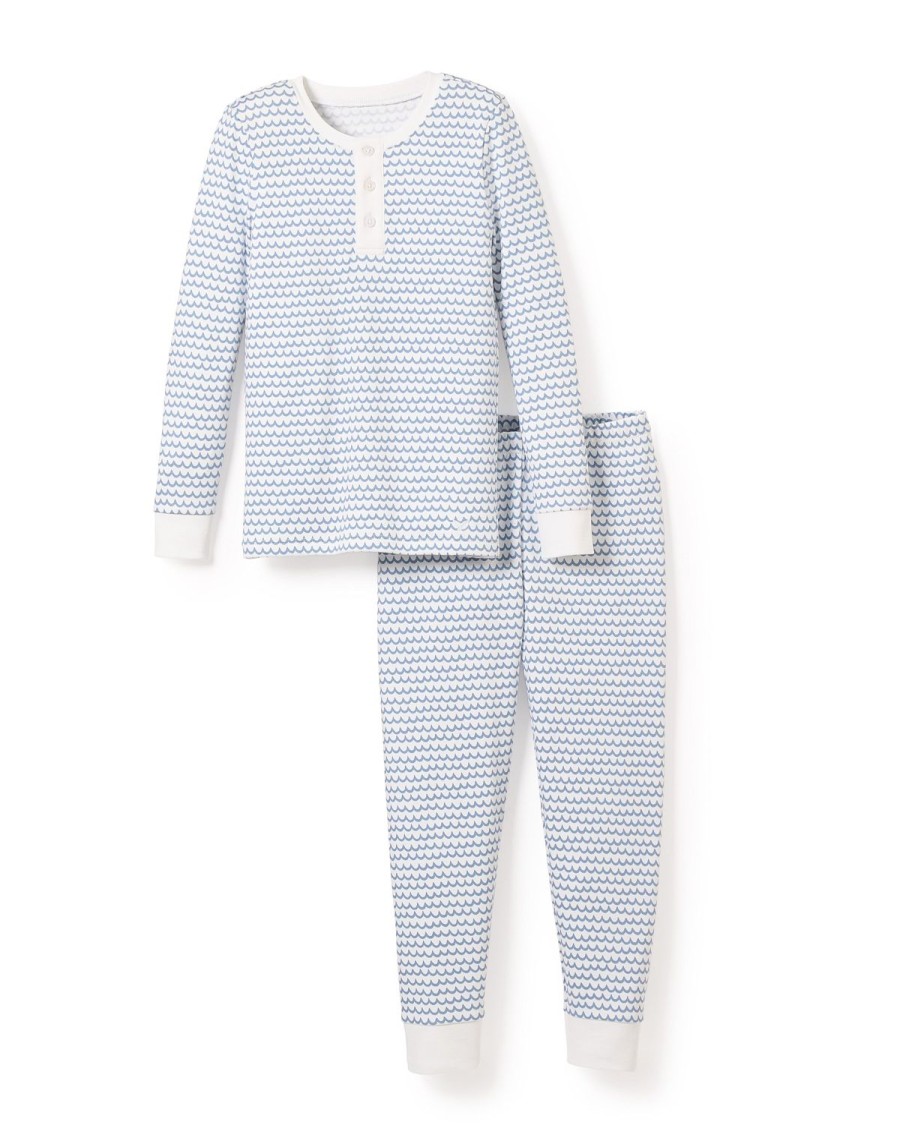 Kids Petite Plume Pajamas | Kid'S Pima Snug Fit Pajama Set In La Mer