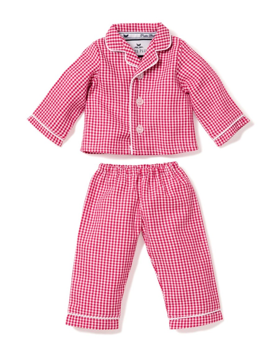 Kids Petite Plume Matching Doll Pajamas | Doll Pajamas In Red Mini-Gingham