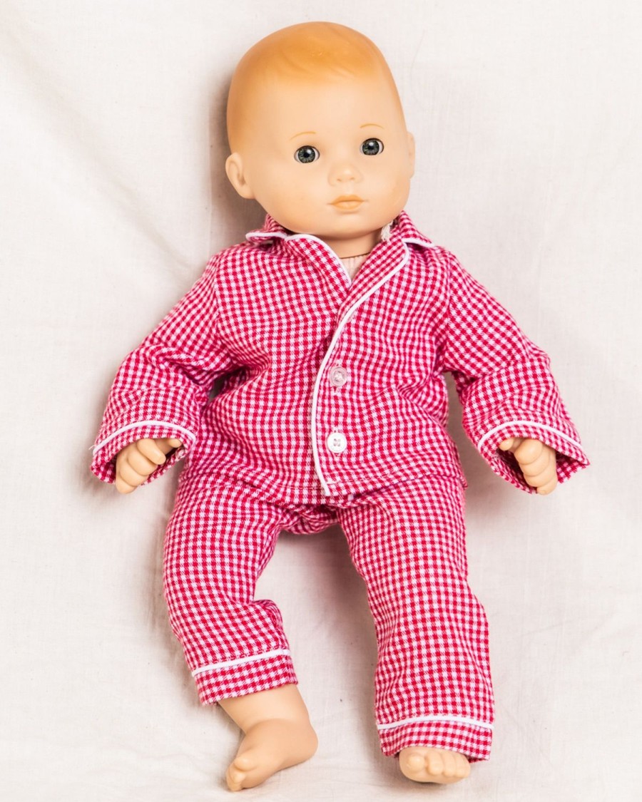 Kids Petite Plume Matching Doll Pajamas | Doll Pajamas In Red Mini-Gingham