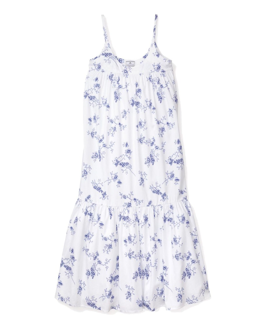 Women Petite Plume | Women'S Twill Chloe Nightgown In Indigo Floral