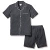 Men Petite Plume | Men'S Pima Pajama Short Set In Dark Heather