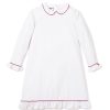 Kids Petite Plume Nightgowns | Children'S White Sophia Nightgown With Red Piping