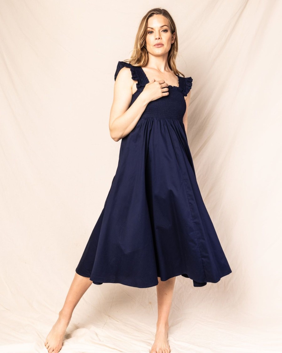 Women Petite Plume | Women'S Twill Margaux Dress In Navy