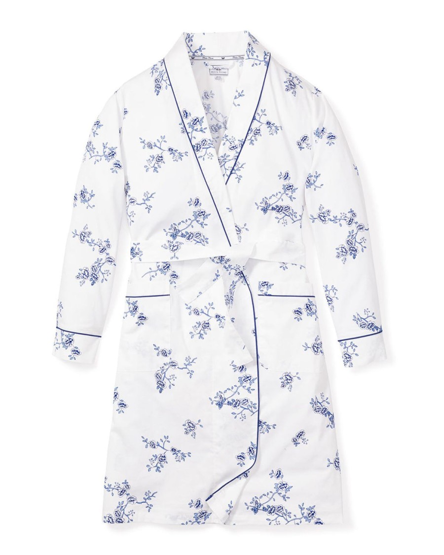 Women Petite Plume | Women'S Twill Robe In Indigo Floral