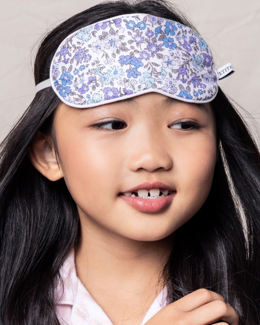 Kids Petite Plume Slippers & Accessories | Kid'S Twill Sleep Mask In Fleur D'Azur