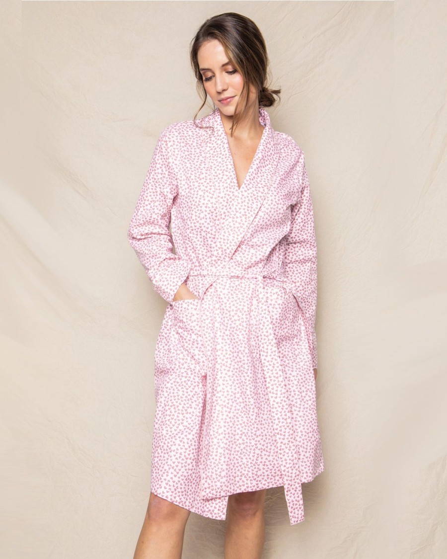 Women Petite Plume | Women'S Twill Robe In Sweethearts