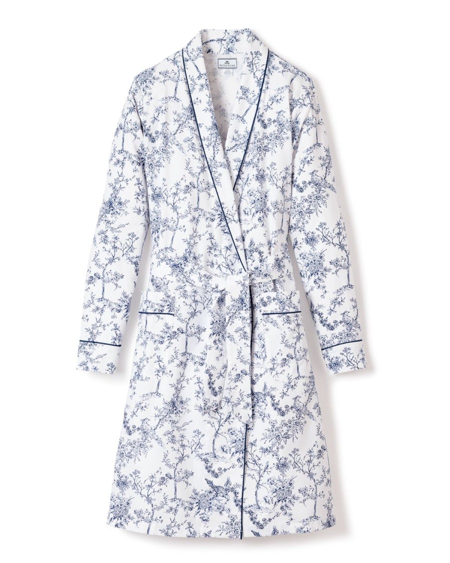 Women Petite Plume | Women'S Twill Robe In Timeless Toile