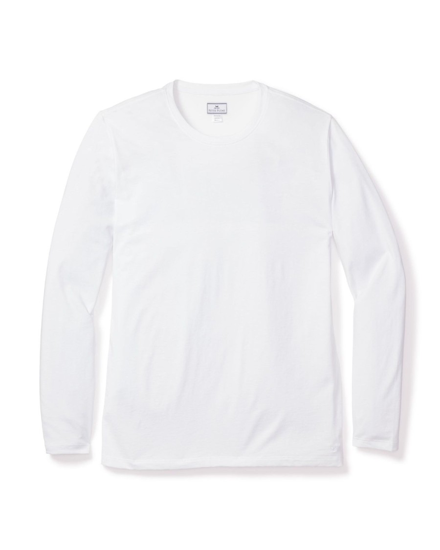 Men Petite Plume | Men'S Pima Crew Neck Long Sleeve Top In White