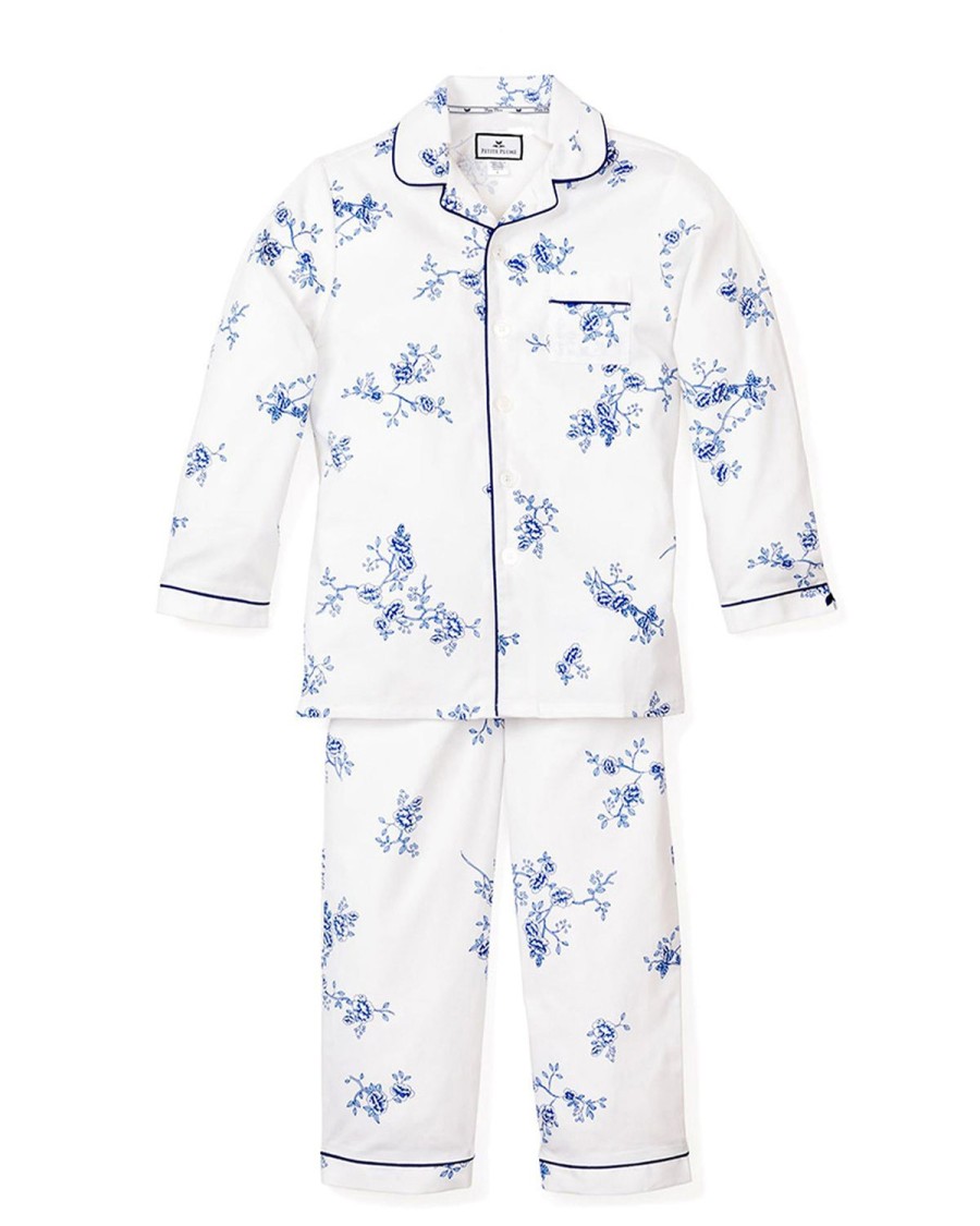 Kids Petite Plume Pajamas | Kid'S Twill Pajama Set In Indigo Floral