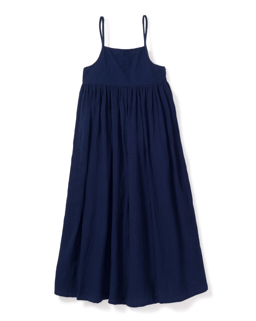 Women Petite Plume | Women'S Gauze Serene Sundress In Navy