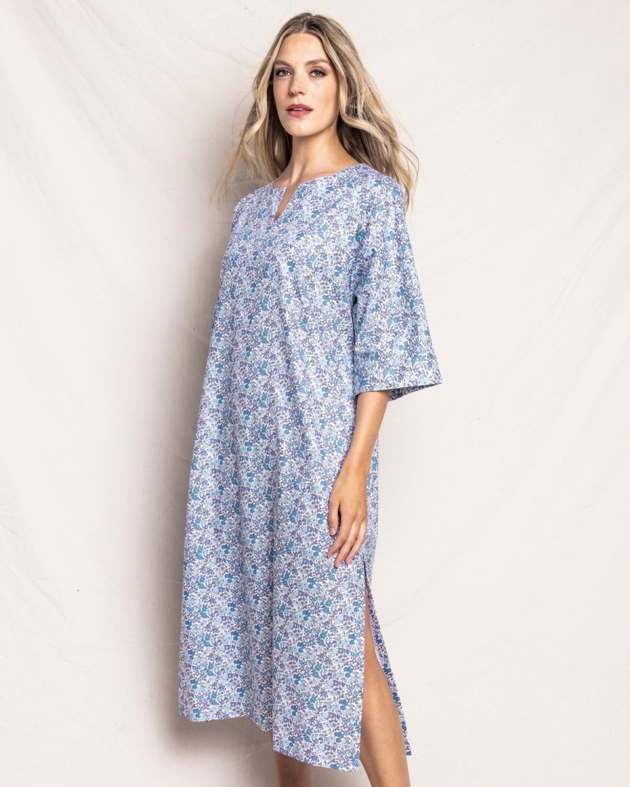 Women Petite Plume | Women'S Twill Caftan In Fleur D'Azur