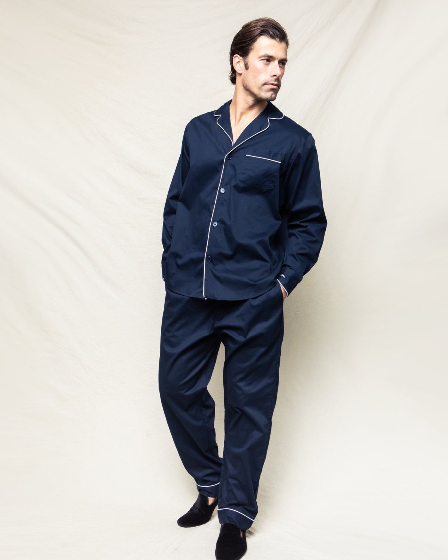 Men Petite Plume | Men'S Twill Pajamas In Navy