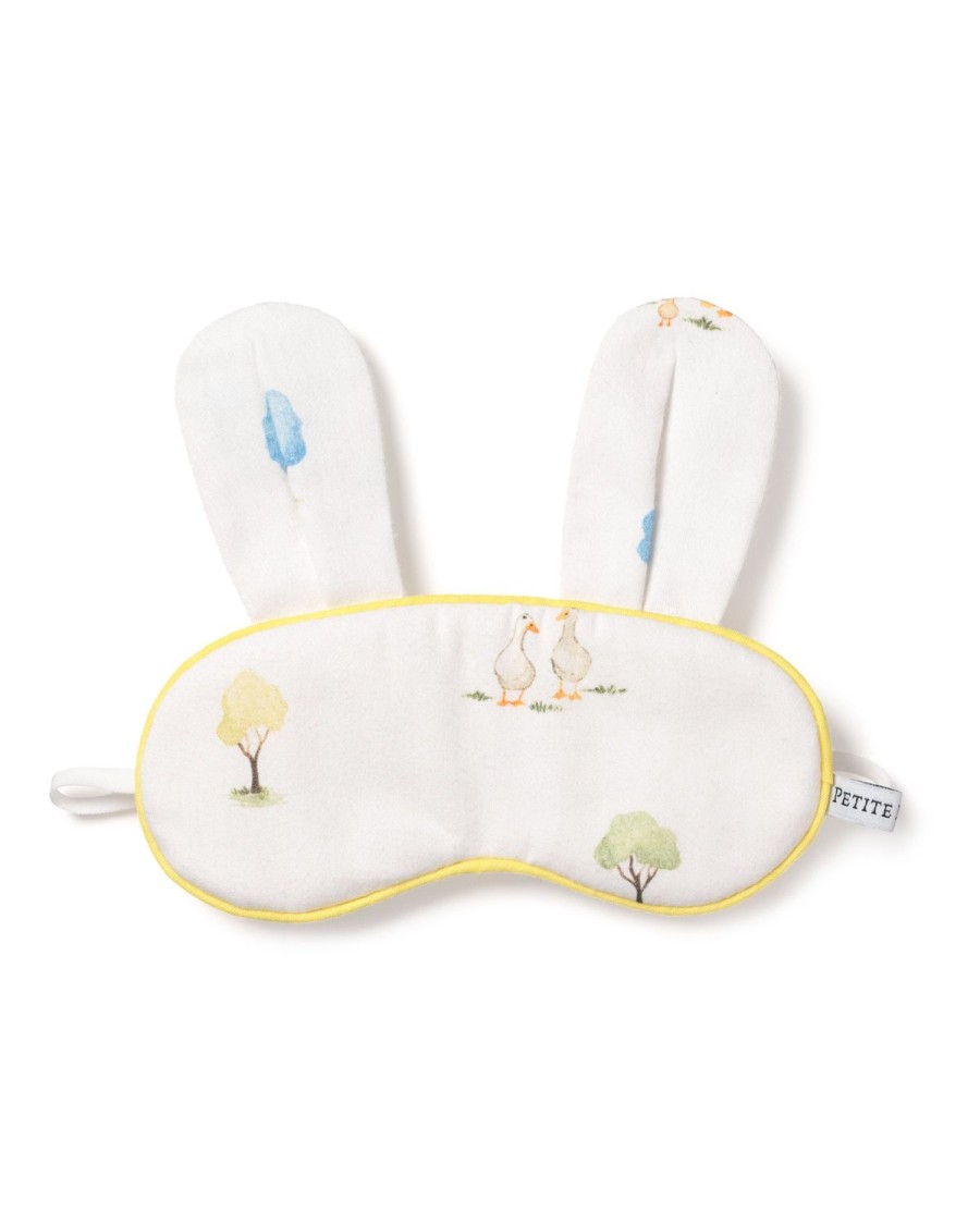 Kids Petite Plume Slippers & Accessories | Kid'S Twill Bunny Sleep Mask In Easter Gardens