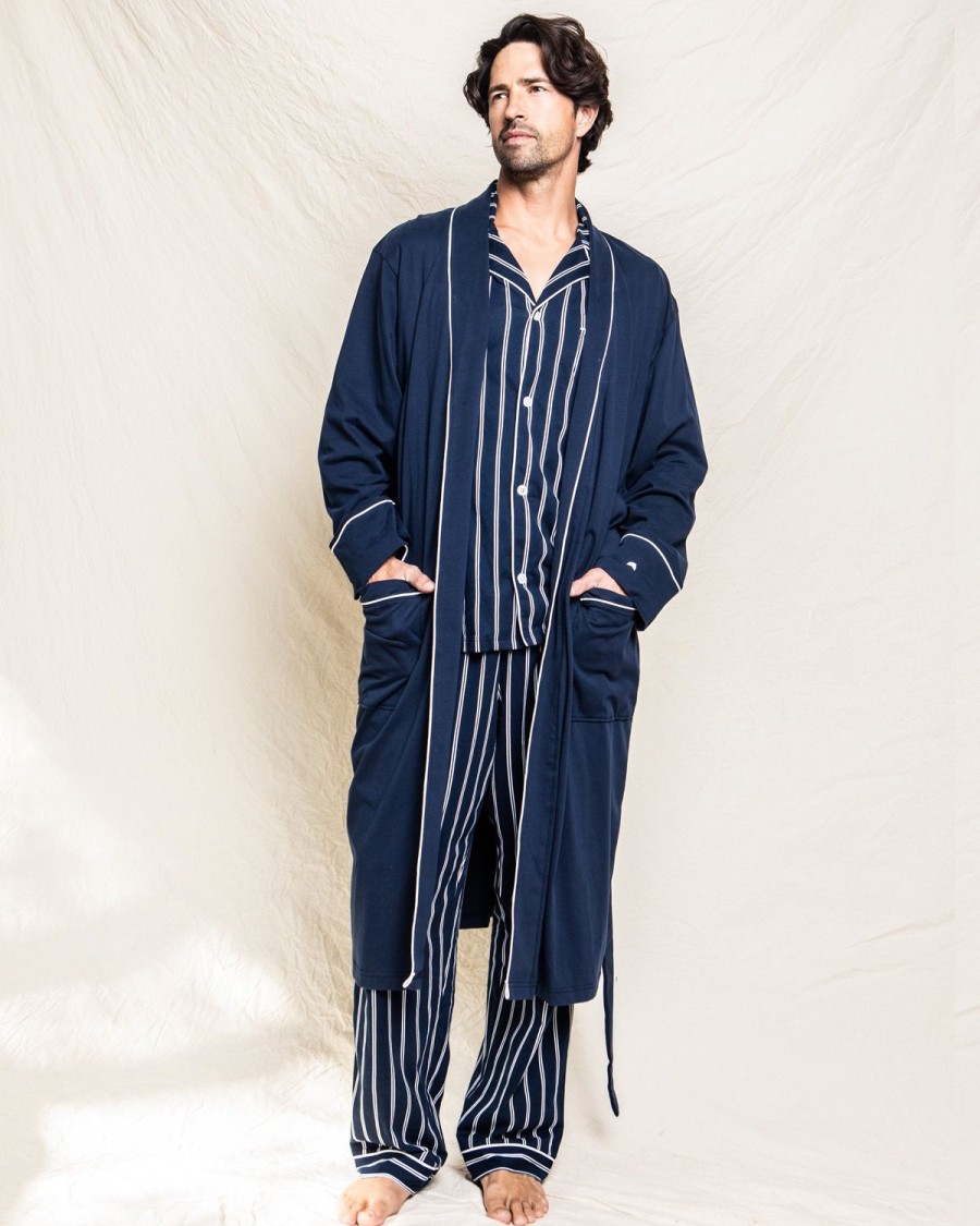 Men Petite Plume | Men'S Pima Robe In Navy