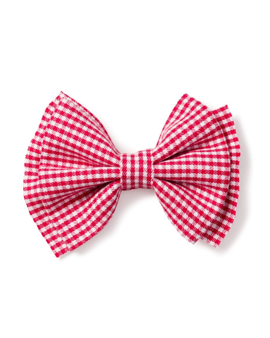 Kids Petite Plume Accessories | Girl'S Hair Bows In Red Mini Gingham