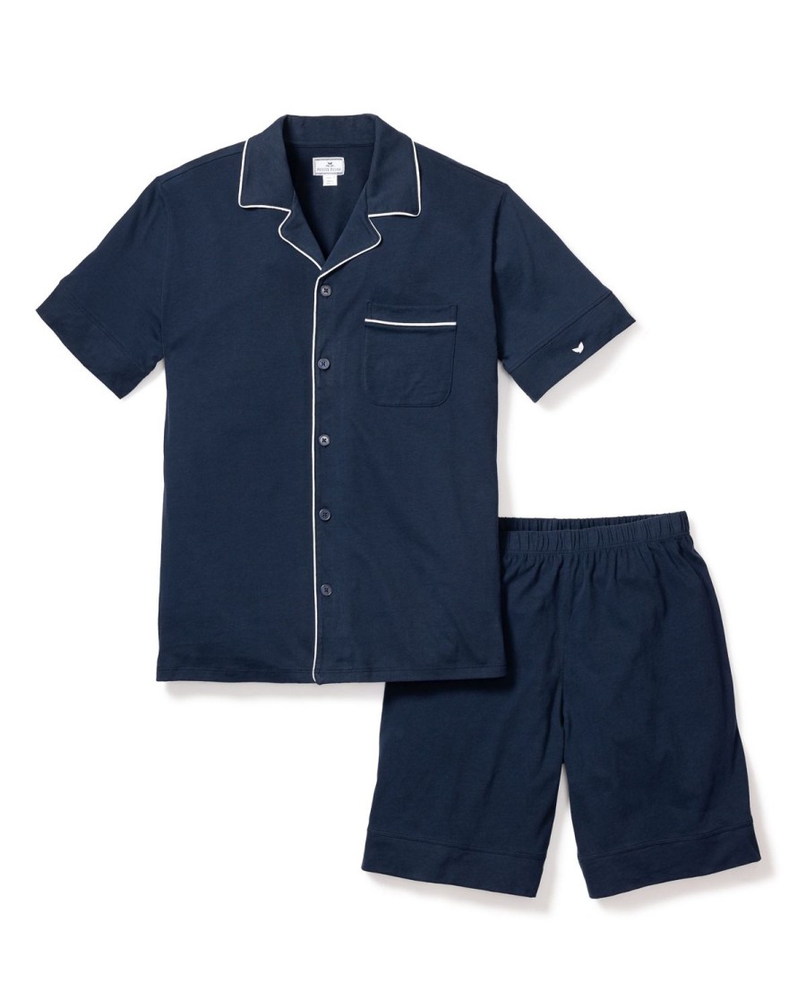 Men Petite Plume | Men'S Pima Pajama Short Set In Navy