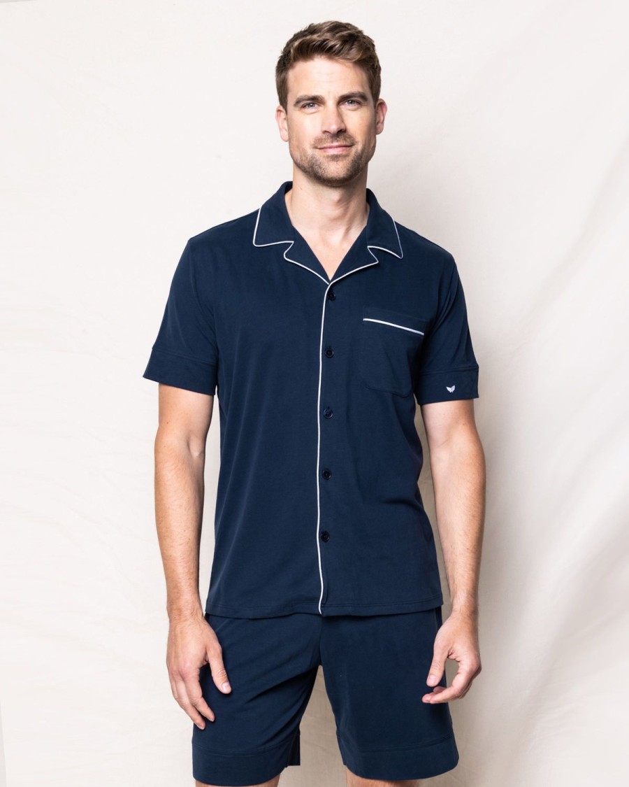 Men Petite Plume | Men'S Pima Pajama Short Set In Navy