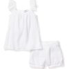 Kids Petite Plume Daywear | Girl'S Gauze Amelie Short Set In White