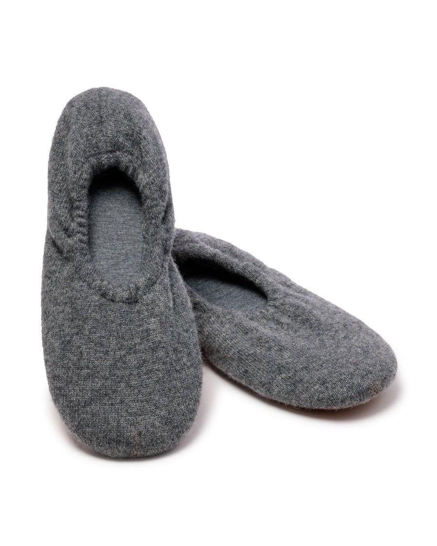 Women Petite Plume | Women'S Cashmere Slippers In Dark Grey