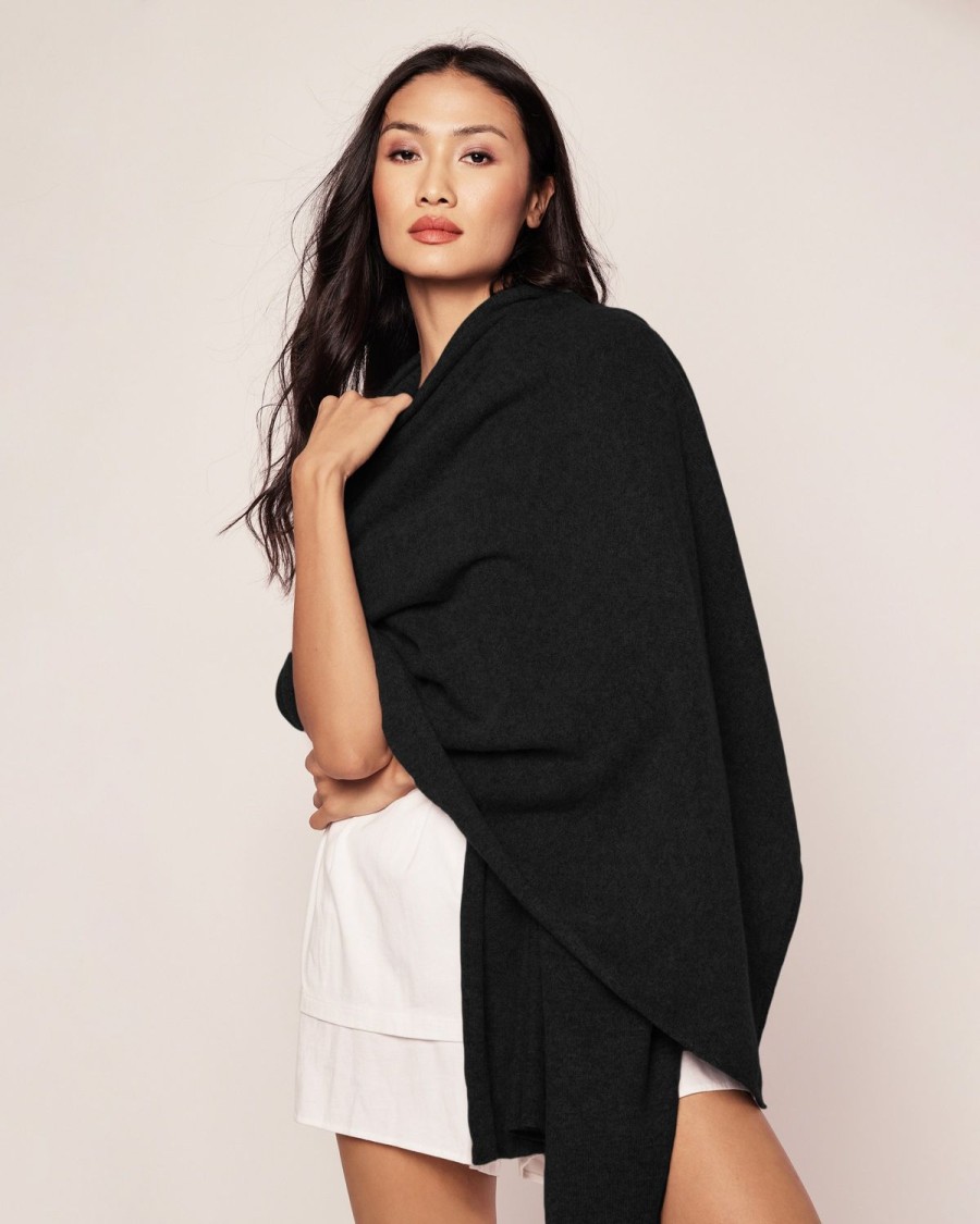 Women Petite Plume | Women'S Cashmere Wrap In Black