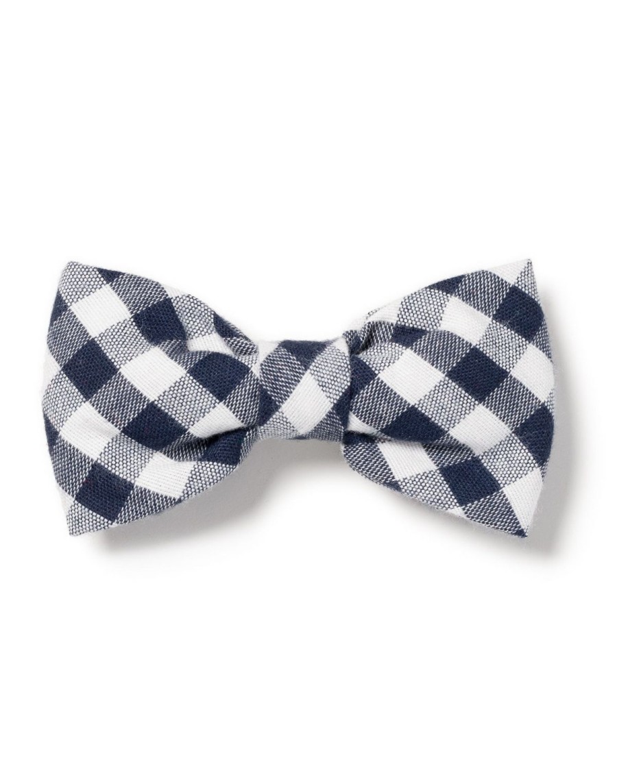 Home Petite Plume | Dog Bow Tie In Navy Gingham