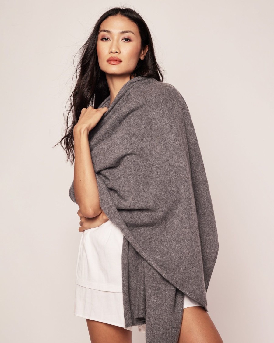 Women Petite Plume | Women'S Cashmere Wrap In Dark Grey