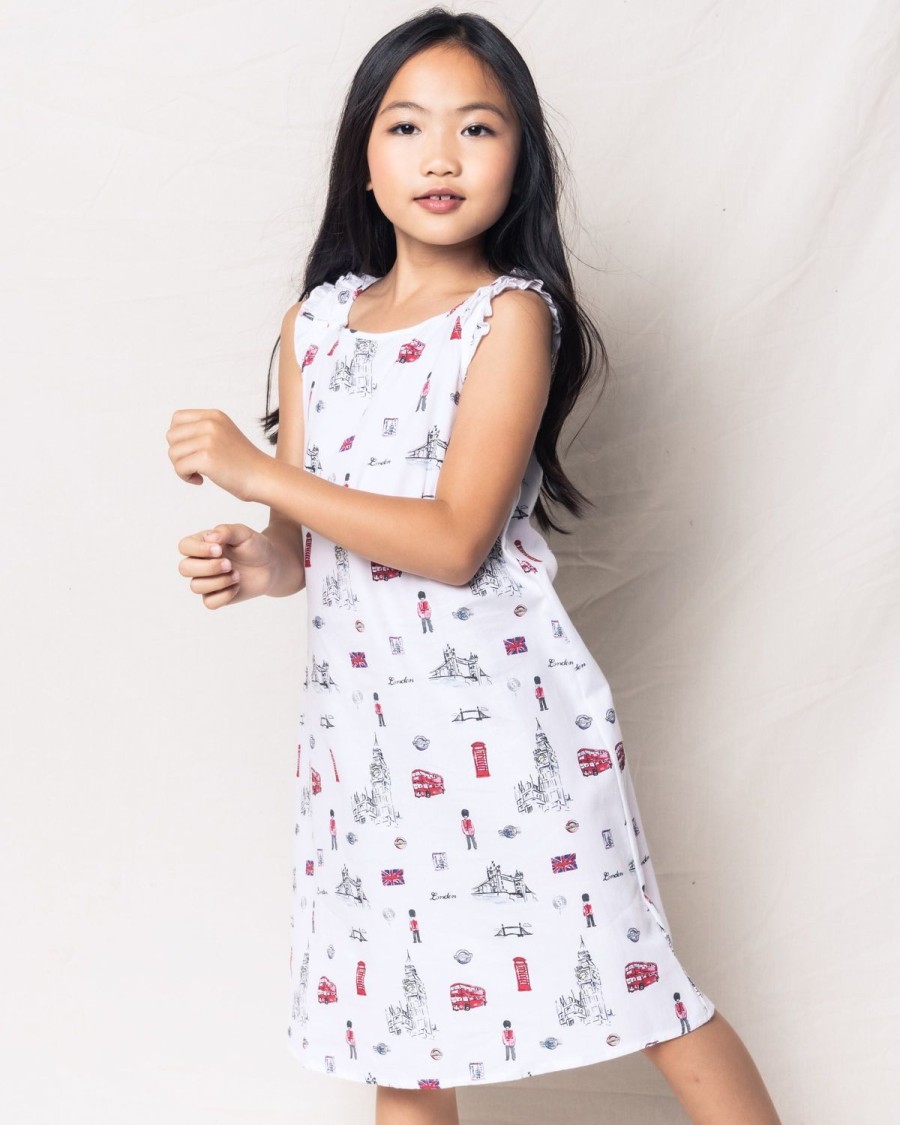 Kids Petite Plume Nightgowns | Girl'S Twill Amelie Nightgown In London Is Calling